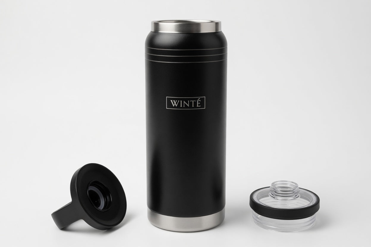 Winté Waterbottle - lids open